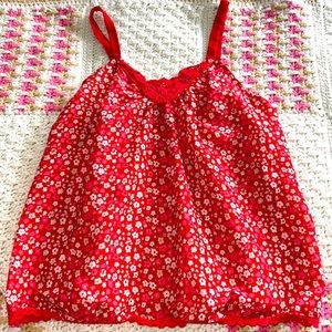 XS Mudd Red Floral Tank Top